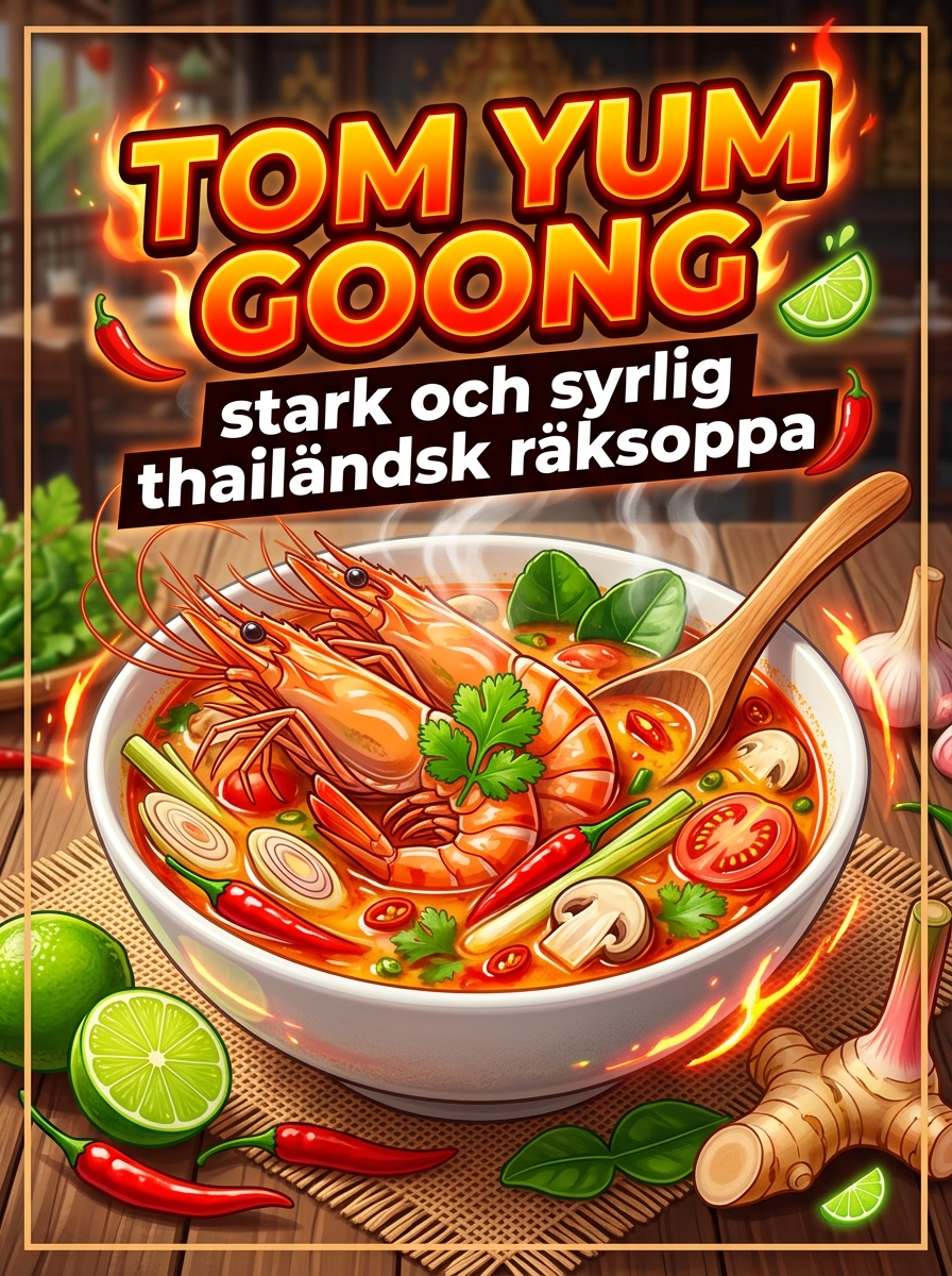 Tom Yum Goong: stark och syrlig thailändsk räksoppa – autentiskt hemma